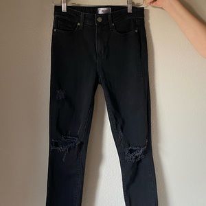 Paige ribbed black jeans